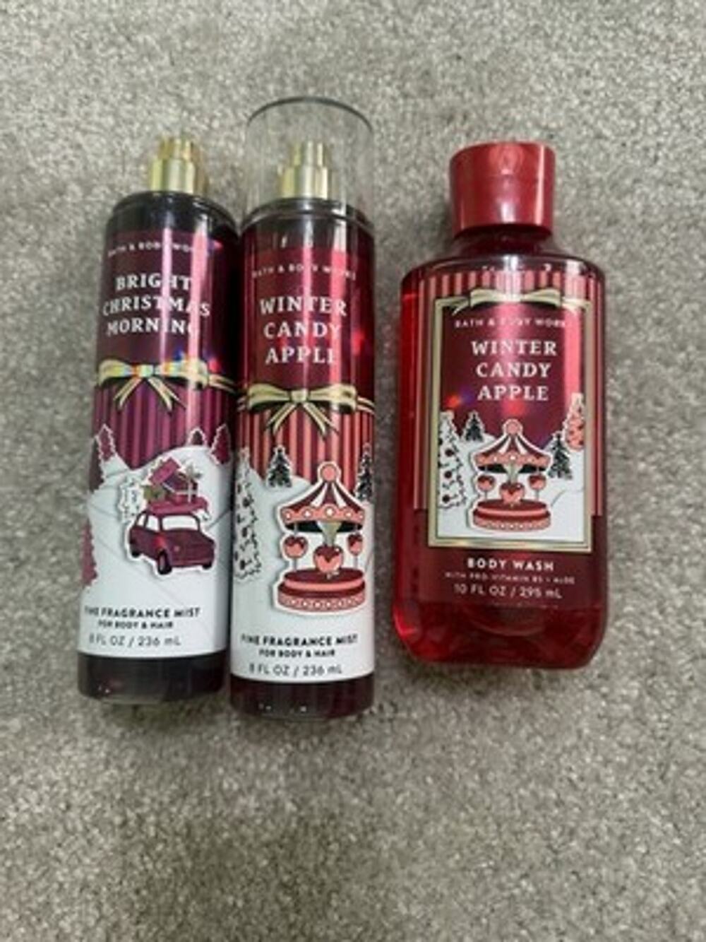 Bath & Body Works Winter Candy Apple Lot Fine Fragrance Mist Body Cream Wash